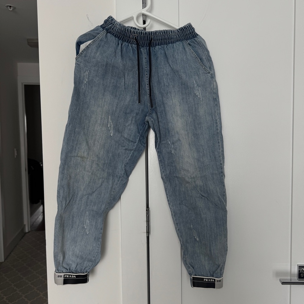 Prada Sport Light Blue Distressed Jeans